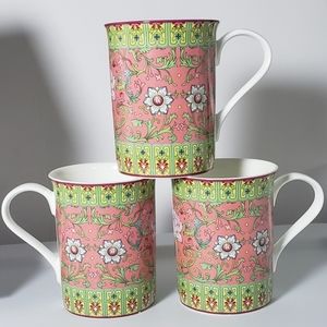 Cha Cult Porcelain Floral Mugs - Set of 3